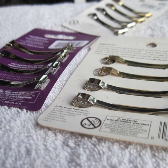 4 Goody Gold Silver Lexy Stay Tight Double Bar Metal Hair Barrettes Flat Secure - Picture 9 of 16